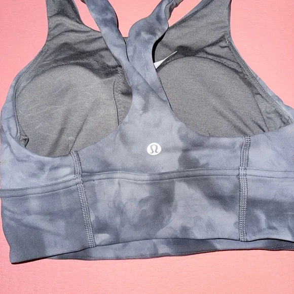 Lululemon wunder train longline Tie-Dye Sport Bra sun bleached wash black grey 6 - Picture 5 of 8